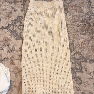 SHEIN Beige Crochet Maxi Skirt